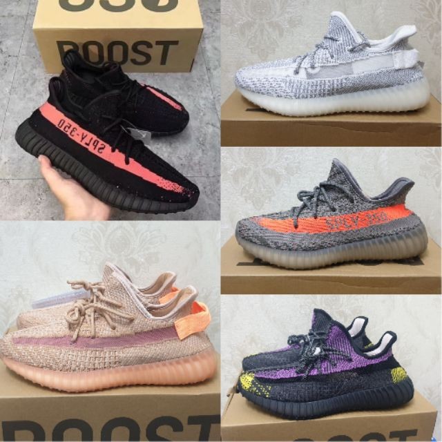 (Flyknit Upper) Tenis Deportivos 350KASUT THÊM YEEZY 350 V2 CHẤT LƯỢNG CAO CẤP Vải lưới dệt