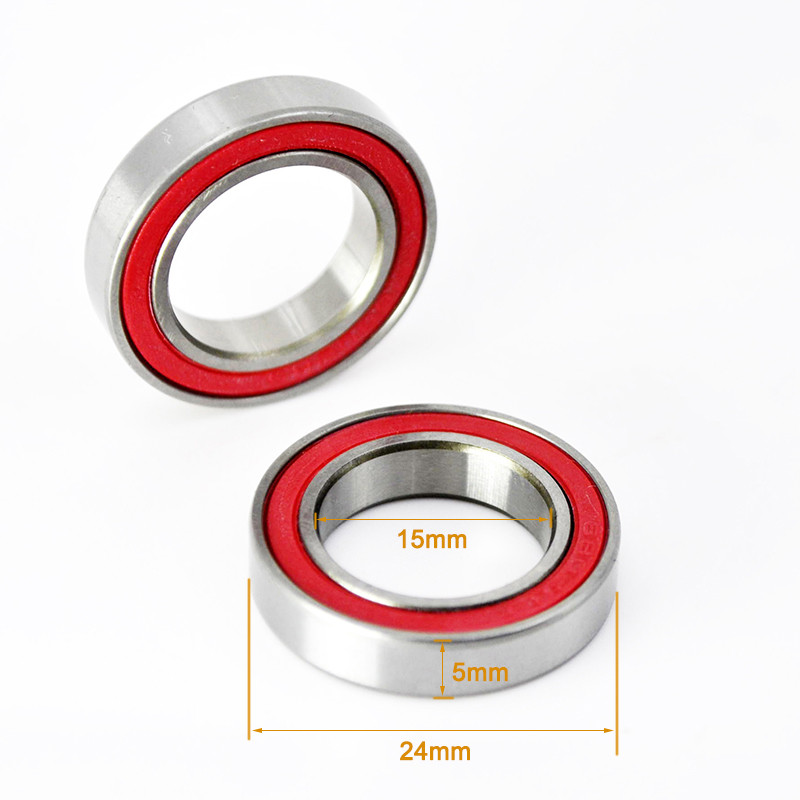 2 chiếc 6802 2RS Vòng bi gốm lai 15x24x5 mm 6802RS Silicon Nitride Xe đạp Vòng bi xe đạp
