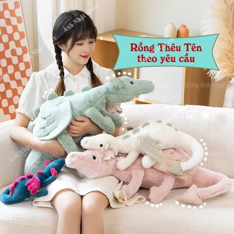 (THÊU TÊN) Rồng Jellycat Thêu Tên Theo Yêu Cầu - Rồng Thỏ Lông Mềm Cho Bé Người Yêu Bạn Gái Gấu Bông
