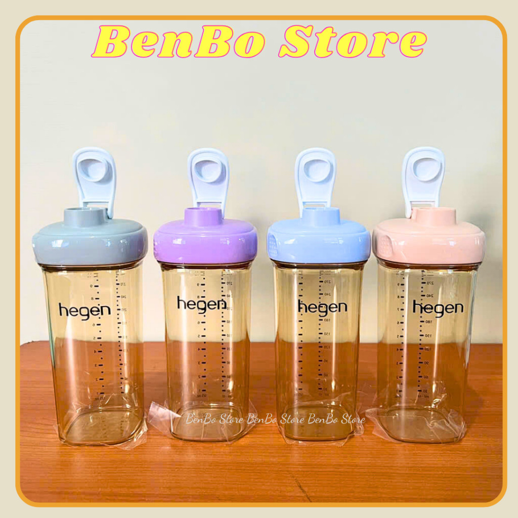 Bình uống nước Hegen PPSU 330ml đủ màu, bình nước Hegen tiện lợi