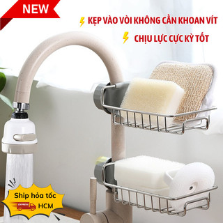 Khay Inox Treo Bồn Rửa Đựng Dụng Cụ Rửa Chén SG.DECOR  Gắn Vòi Không Rỉ Dễ Dùng
