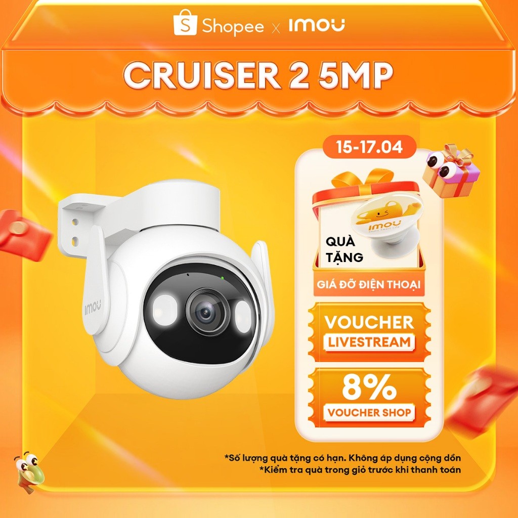 Camera Wifi ngoài trời Imou Cruiser 2 I 3MP/5MP I IPC-GS7EP-5M0WE I Đàm thoại 2 chiều I Phát hiện ph
