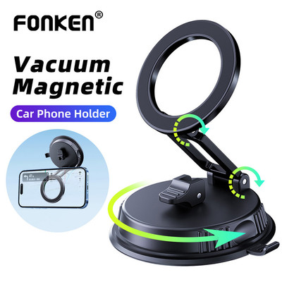 Fonken Từ Hút Chân Không Hút Chân Đế Ô Tô Gấp Đa Năng Định Vị GPS Giá Đỡ Điện Thoại Cho Xe Phòng Tập Gym Gương Tắm