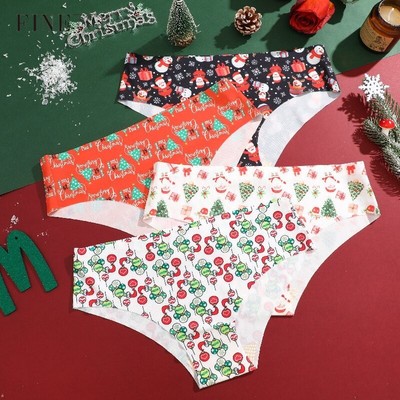 Finetoo Quà Tặng Giáng Sinh Quần Lót Liền Mạch Với Cotton Đáy Quần Lót Nữ Thoải Mái Quần Đùi Cho Bé Gái Đồ Lót