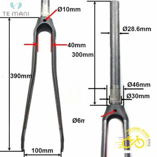 Phuộc (Fork) xe đạp đua Carbon 3K TEMANI 700C