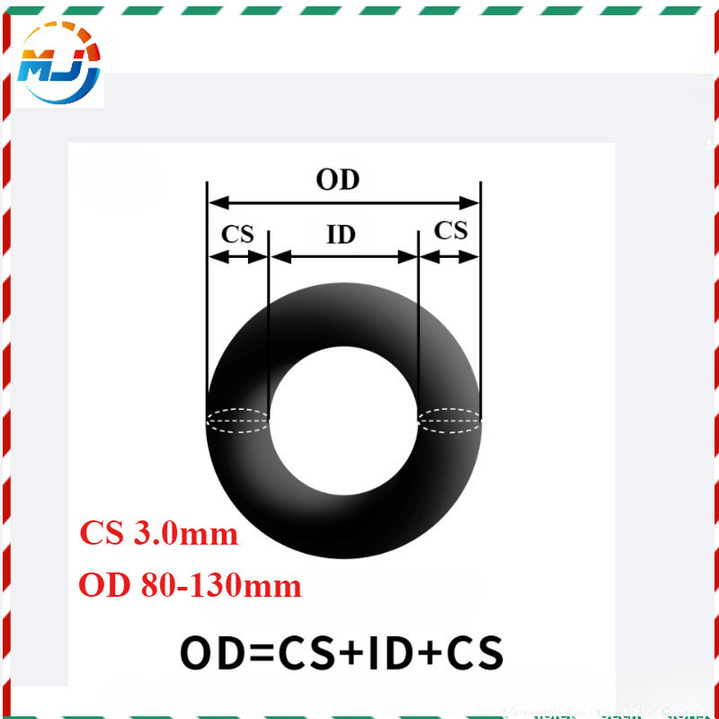 [Mhj] Vòng đệm silicon vòng đệm màu đen CS3.0 OD80-130mm