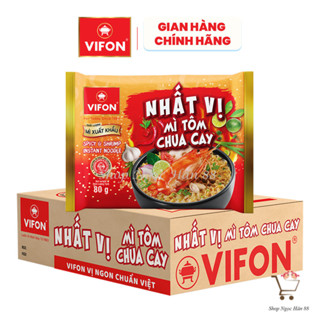 Thùng 30 Gói Mì Nhất Vị VIFON Tôm Chua Cay/Trộn Gà Phô Mai Cay 80gr/Gói