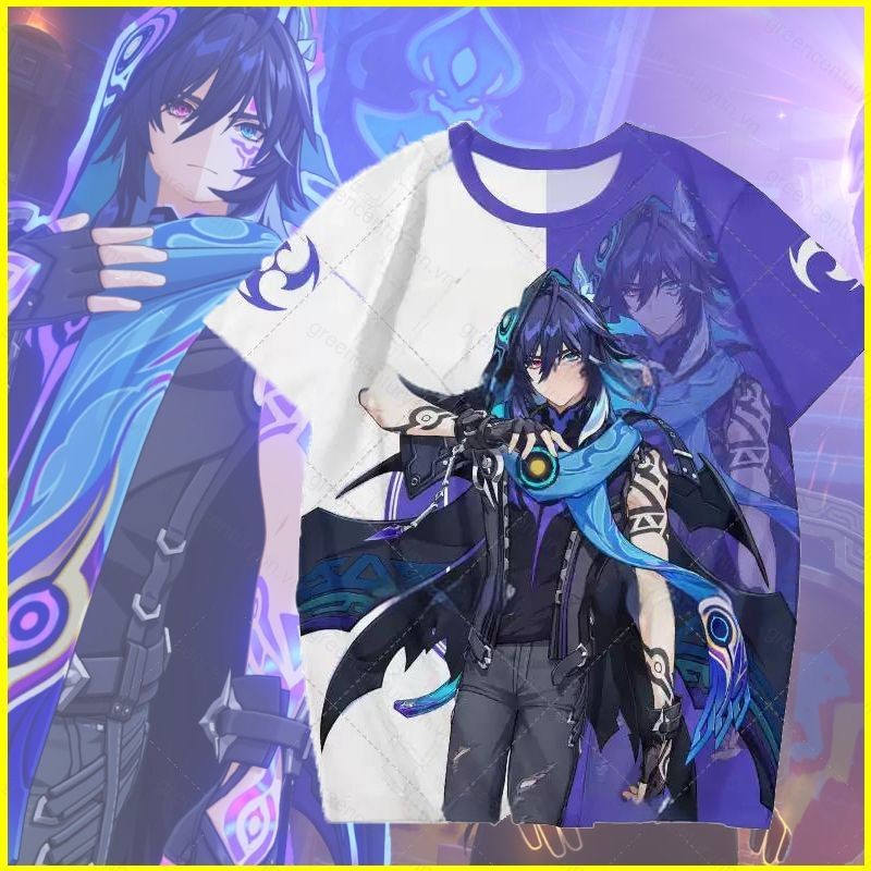 Gn Genshin Impact Ororon Cosplay Vải Full Graphic Áo thun mùa hè dành cho trẻ em và người lớn Anime 