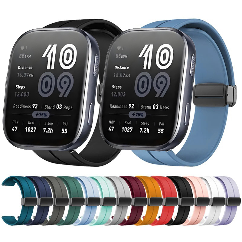 Dây đeo khóa gấp từ tính cho Amazfit Bip 6 5 Bip6 Đồng hồ thông minh Dây đeo silicon cho Amazfit Bip