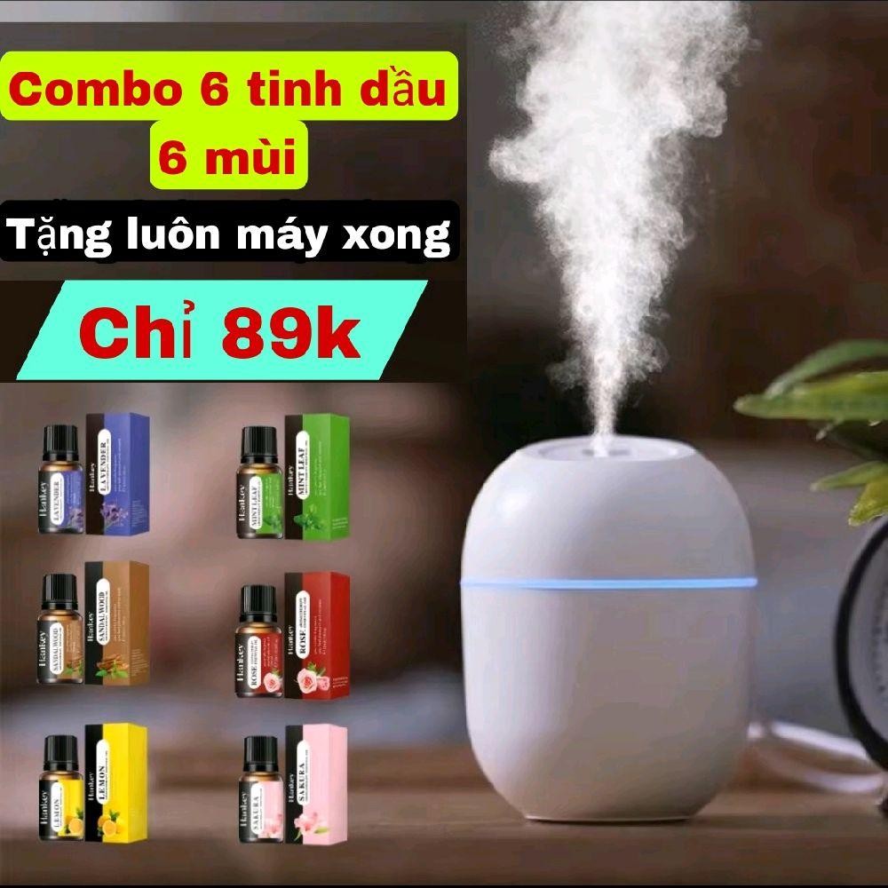 Combo 6 tinh dầu xông phòng 6 mùi tặng kèm 1 máy xông mini máy phun sươ