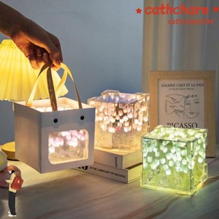 Đèn ngủ trang trí LED CATCHARE294, không bao gồm túi quà tặng Đèn ngủ Acrylic hoa Tulip, 2024 Magic Cube 21 hoa Đèn gương sáng tạo Quà tặng sinh nhật