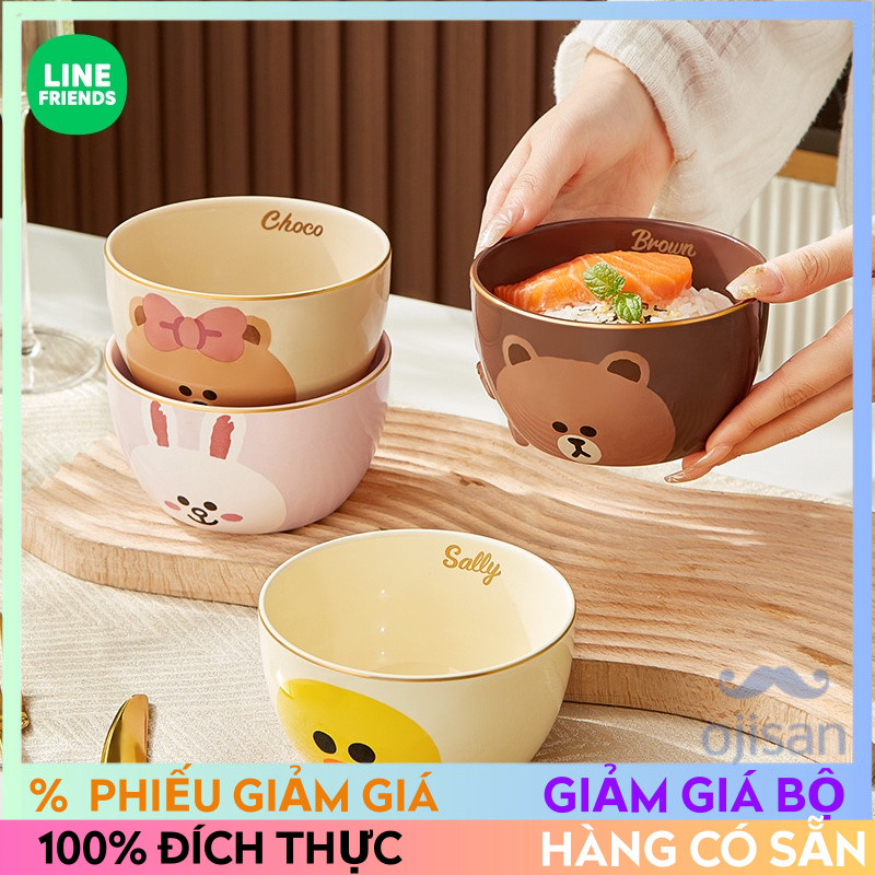 [LINE FRIENDS] Bộ đồ ăn bát cơm sứ Phnom Penh[LK]