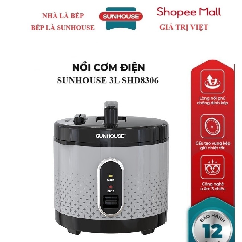 Nồi cơm điện 3l Sunhouse SHD8306