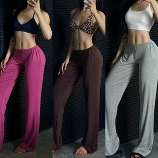 Bé Gái Tập Yoga Quần Thể Thao Chữ V Dây Kéo Mỏng Hơn Nhìn Rộng Quần Dài Chân Dài Drap Thẳng loe Quần