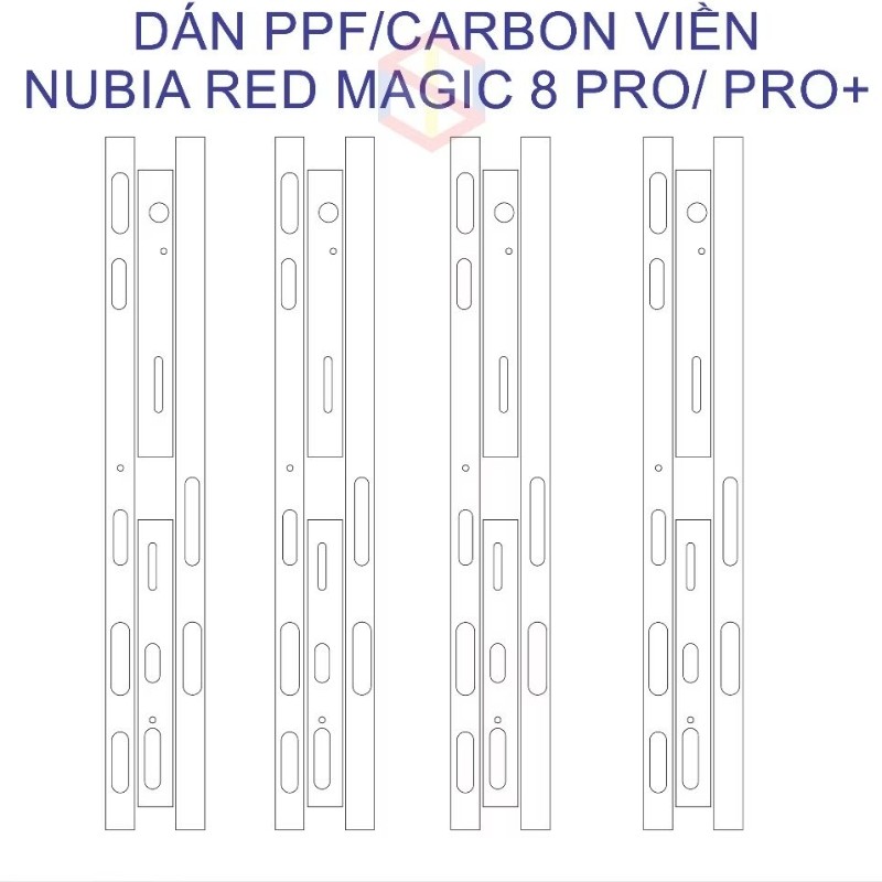 (Red magic 8Pro/ 8 Pro+/8s/ 8spro +”pro) Miếng dán viền (Trong xuốt/  Carbon) VTstore