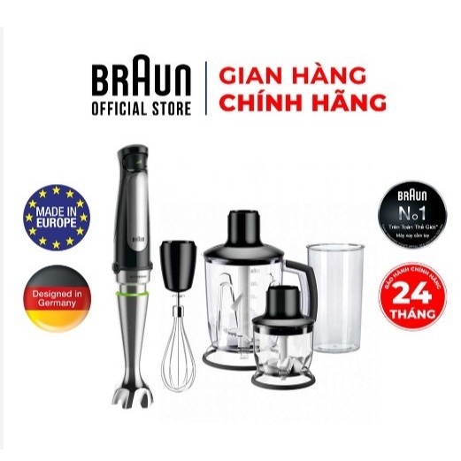 Máy Xay Cầm Tay Braun MQ7035X / MQ7000 / MQ9147 / MQ7045X, Máy Xay Đồ Ăn Dặm Cho Bé, Made in Romania