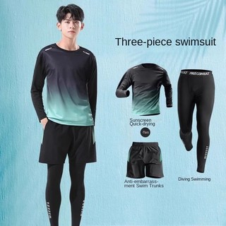 Bộ Đồ Bơi Nam Kem Chống Nắng Dài Tay Quần Thạch Cá Lặn Bộ Đồ Bơi Thiết Bị Bơi Trọn Bộ Lướt Sóng Lặn