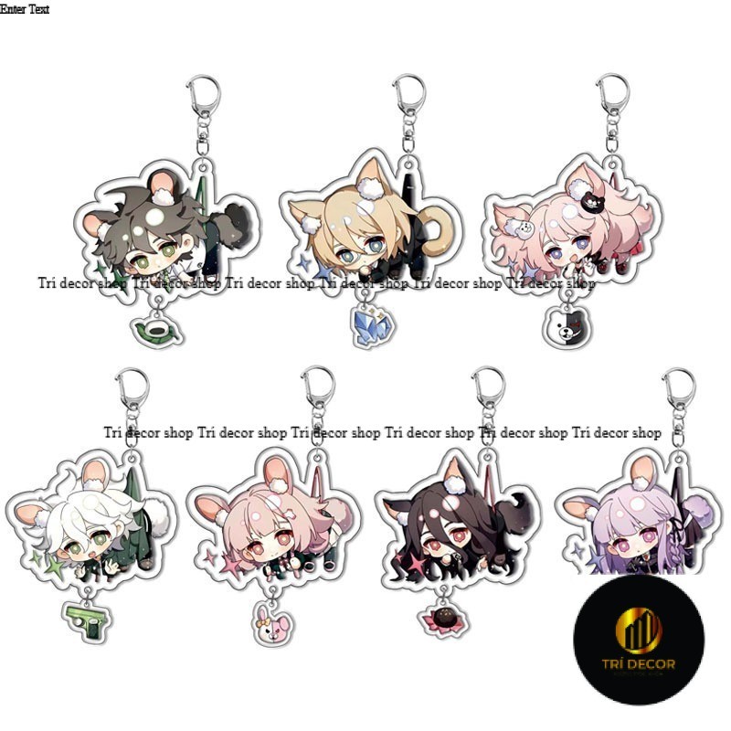 Danganronpa Monokuma Naegi Makoto Kirigiri Kyouko Mặt Dây Chuyền Hình Acrylic Móc Khóa Bộ Sưu