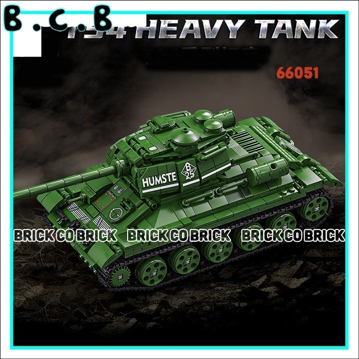 Xe Tank T34 Mô hình Xe Tăng Quân đội Thế Chiến 2 Hạng Nhẹ cơ động Mô hình quân sự 66051