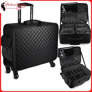 Cốp Kéo Đựng Đồ Trang Điểm, Mỹ Phẩm Chuyên Nghiệp MS9 Da PU Vân Trám Chống Nước 48cm