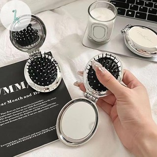  Grg 2 Trong 1 Mini Di Động Gấp Lược Gương Đệm Không Khí Bạc Plag Lược Chải Tóc Mỹ Phẩm Du Lịch Bỏ Túi Tóc Dụng Cụ Trang Điểm Quà Tặng VN 