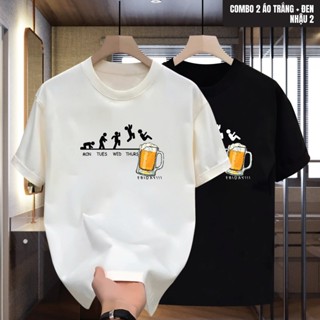 Áo thun cổ tròn nam nữ Tee Shirt NHẬU 2 form unisex chất cotton mềm mại, áo thun in phong cách boy phố trẻ trung