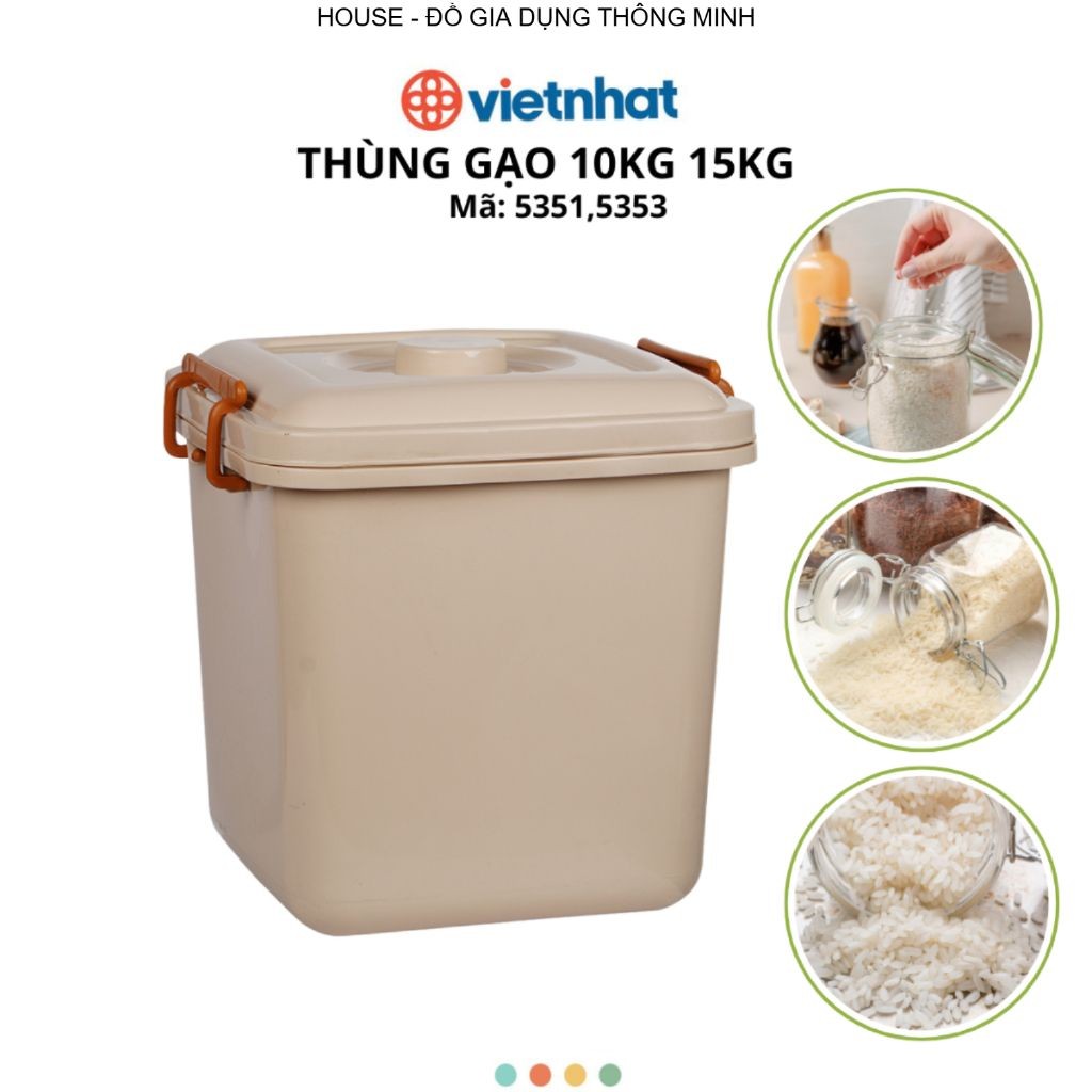 Thùng Đựng Gạo Có Nắp Chống Ẩm Mốc Và Côn Trùng Chính Hãng VIỆT NHẬT