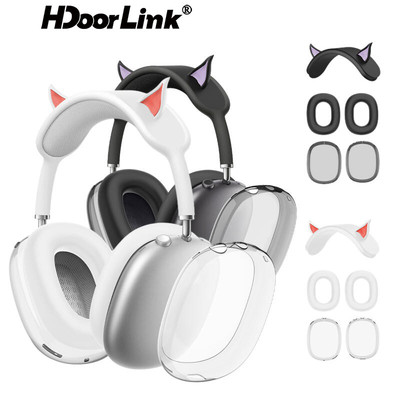 Hdoorlink One Set Cat Silicone Case Dành Cho Air-Pods Max Tai Nghe Bảo Vệ Tai Nghe 3in1 Tai Nghe Chống Trầy Xước Vỏ Thay Thế Chống Sốc