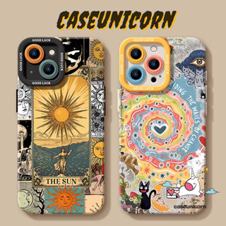  Hoạt Hình Thời Trang Nghệ Thuật Tranh Sơn Dầu Mặt Trời Mèo Con Dễ Thương Trái Tim Tình Yêu Ốp Lưng Tương Thích Cho IPhone 11 13 15 14 16 12 Pro Max 7Plus 16E XR XS Max X 16 15 8 7 Plus SE Ốp Mềm Silicon Sang Trọng 