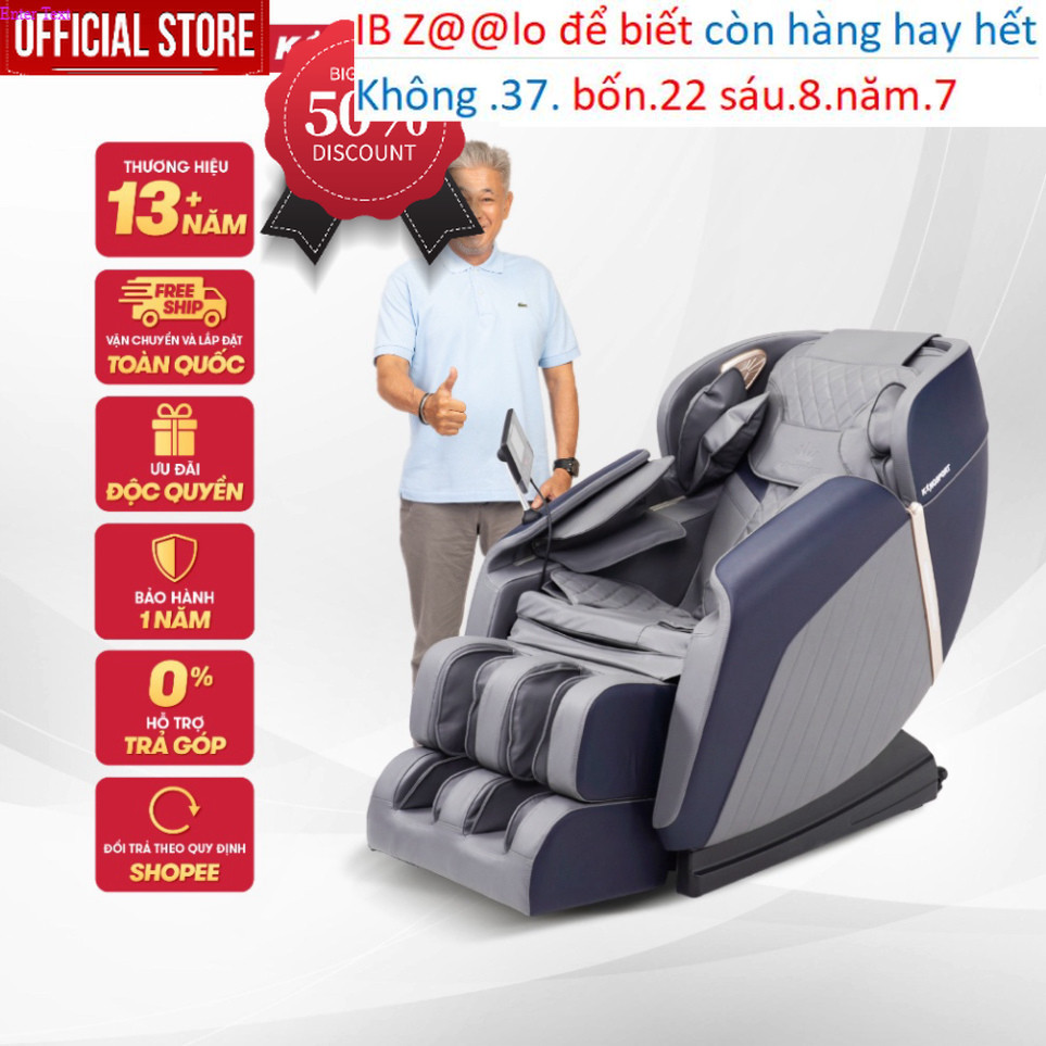 Ghế massage toàn thân cao cấp KINGSPORT G83 hệ thống nhiệt hồng ngoại cao cấp SP xịn bằng ghế showro