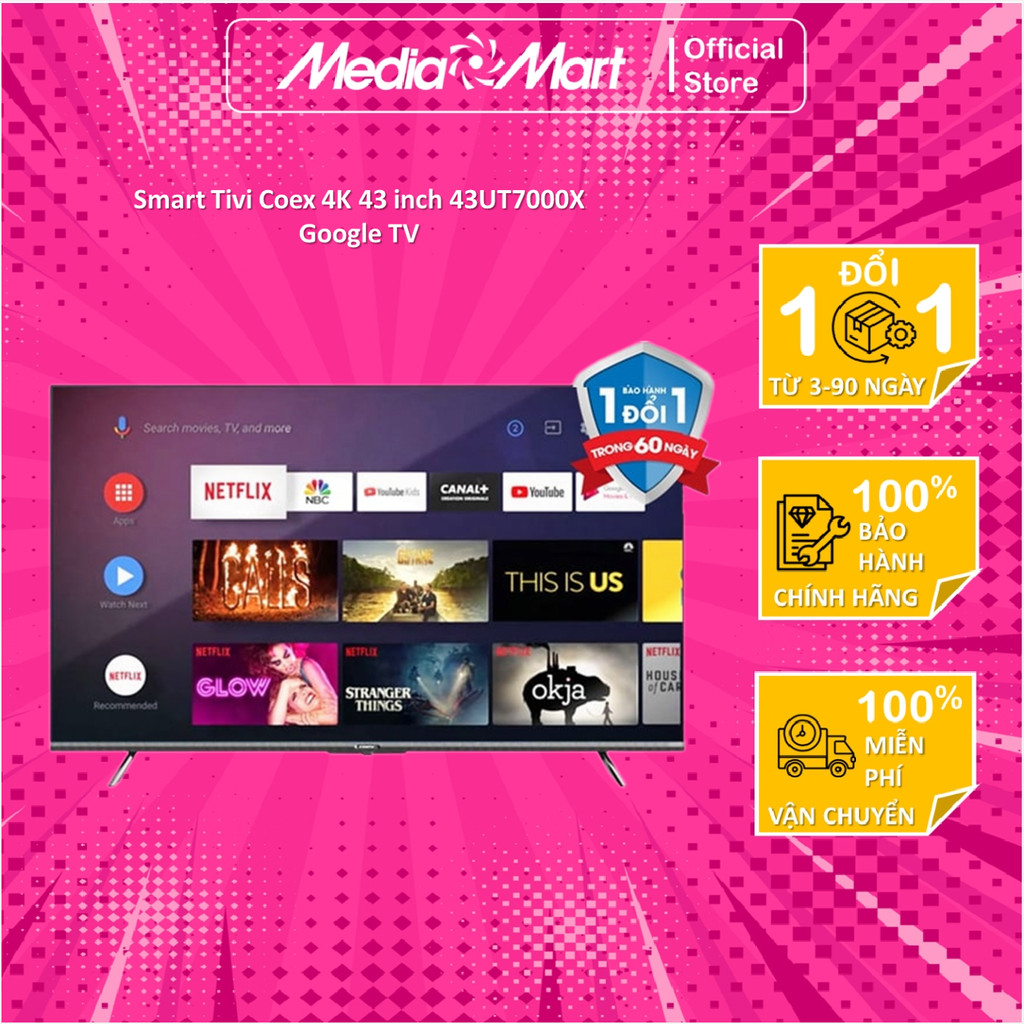 Smart Tivi Coex 4K 43 inch 43UT7000X Android 10