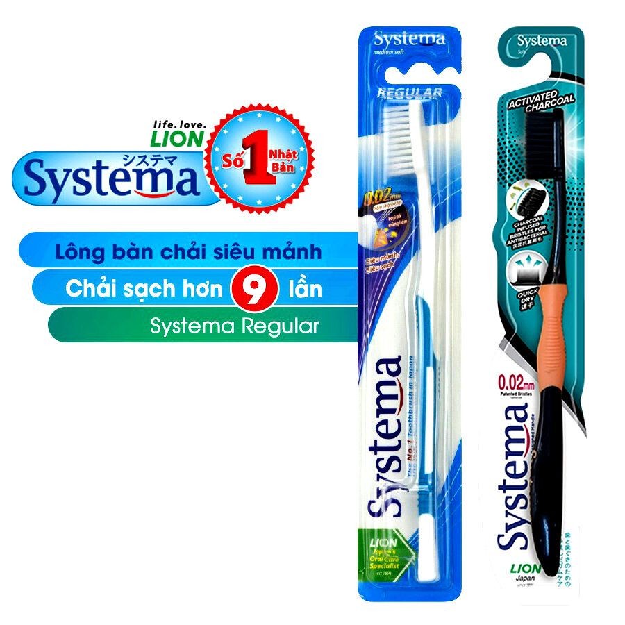 [Mẫu thay đổi theo hãng] Bàn chải đánh răng Systema Active Clean siêu mềm mại 0,02mm