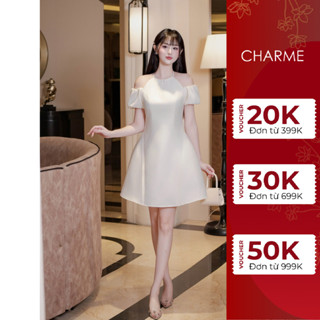Váy cổ yếm tay bồng dáng ngắn thời trang dự tiệc sang trọng Charme 410004