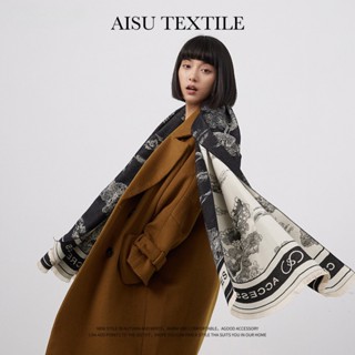 Tranh phong cảnh Jacquard Giả Khăn choàng Cashmere Văn phòng Khăn quàng cổ dài ấm áp