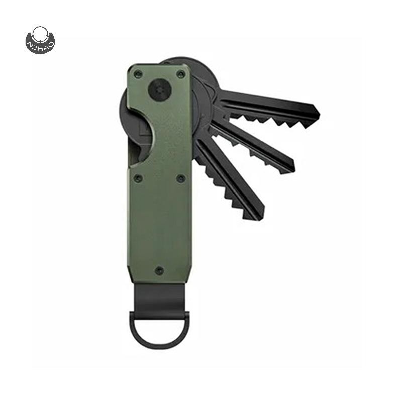 N2hao New Key Organizer - Túi đựng chìa khóa kim loại nhỏ gọn Chìa khóa sáng tạo tối giản Fob Smart Key Fob Holds 2-6 phím QZZ