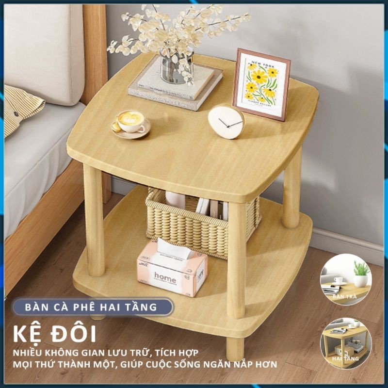 Tủ Kệ Gỗ MDF Vintage Để Cạnh Sofa Phòng Khách Cạnh Giường, Bàn Trà Nhỏ Decor Hiện Đại Dễ Lắp Ráp - 6