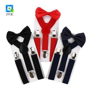 Zyjc Treo Kẹp Cưới Phù Hợp Với Áo Sơ Mi Phụ Kiện Thời Trang Màu Trơn Cho Trẻ Em Treo Quần Kẹp