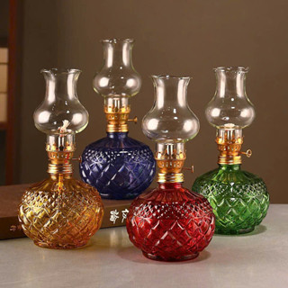 Đèn Dầu Thờ Cúng Thủy Tinh 180ml Lưu Ly Ban Thần Tài - Thổ Địa - Gia Tiên - Đèn Trang Trí