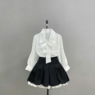 Set Sơ Mi Công Sở Bigsize Nữ Kèm Chân Váy Chữ A Xòe Lưng Cao Lên Phom Xinh Xắn SET(SM16+CV419)