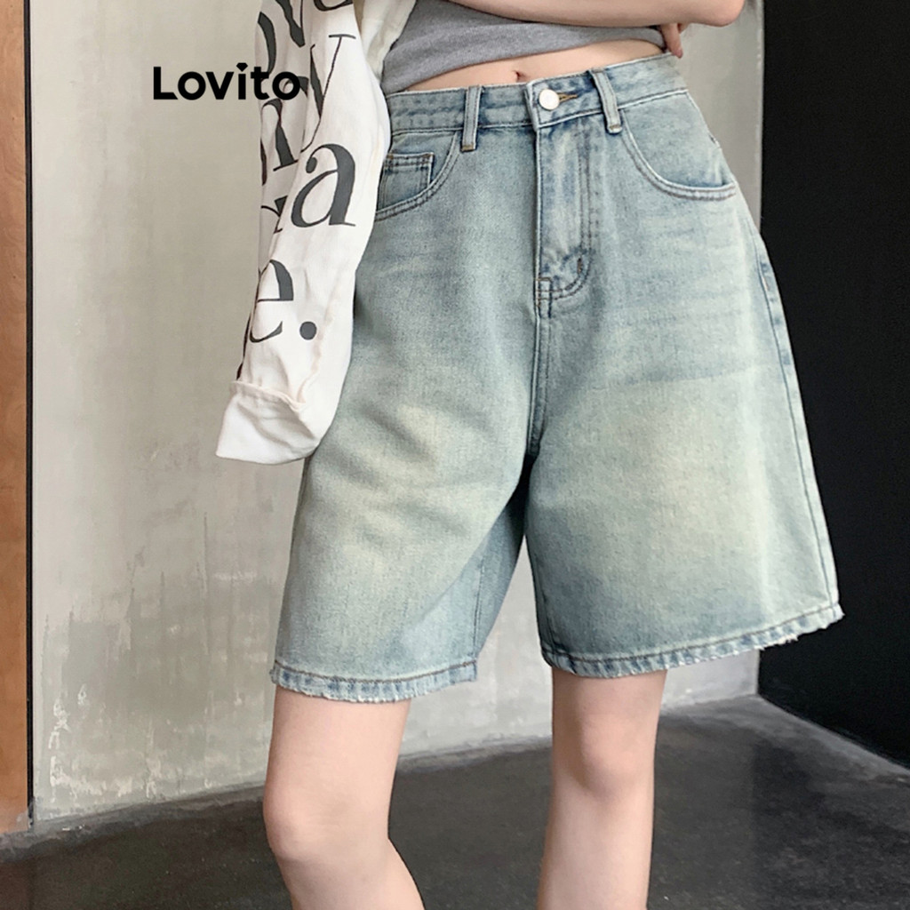 Lovito Quần short bỏ túi Quần short Denim xuân hè dành cho nữ LNA19020 (Nhiều màu) | BigBuy360 - bigbuy360.vn