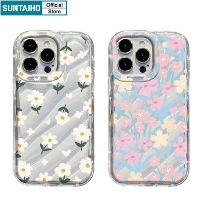Suntaiho Đơn Giản Nhiều Màu Sắc Họa Tiết Hoa Ốp Điện Thoại TPU Trong Suốt Mềm Cao Cấp Chống Sốc Cho iPhone 11 12 13 14 15 16 Pro max IP 7 8 Plus Iphon X Xs XR Xs max