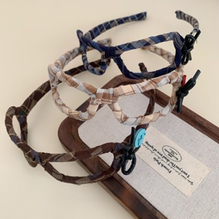  Moouga   Phong Cách Mới Phiên Bản Hàn Quốc Vải Kính Băng Đô Nút Đơn Giản Nơ Phù Hợp Với Đầu Lâu Cao Rửa Mặt Dây Buộc Tóc Phụ Kiện Tóc 