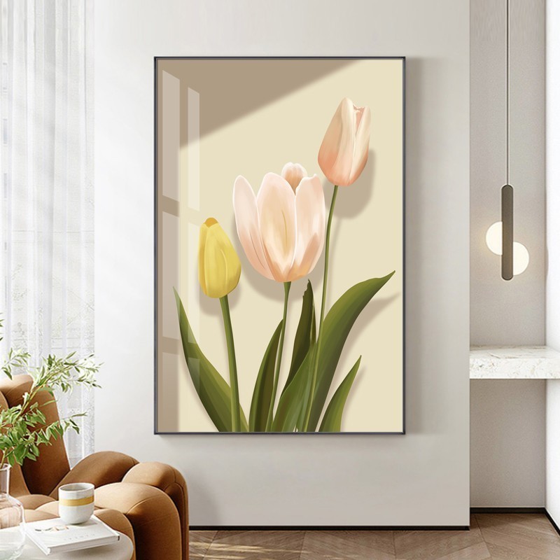 Tranh Hoa Tulip Tráng Gương Treo Tường Nghệ Thuật Sang Trọng – Mijan Funiture