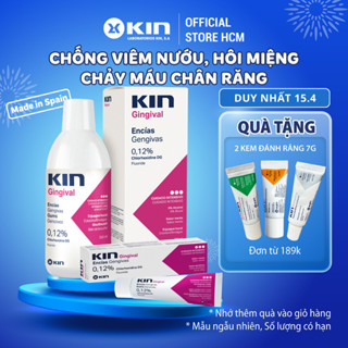 Combo Nước Súc Miệng Và Kem Đánh Răng Kin Gingival Cho Viêm Nướu, Hôi Miệng 250ml/75ml