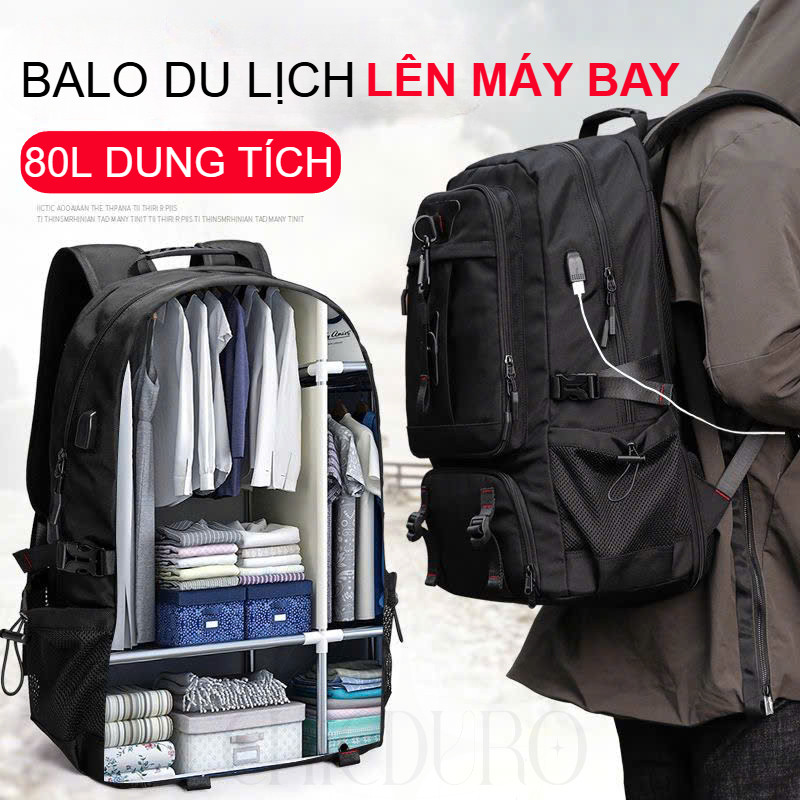 Balo Du Lịch 50L-80L Đựng Quần Áo Đựng Laptop 17 Inch Chống Thấm Nước Balo Leo Núi Đa Năng