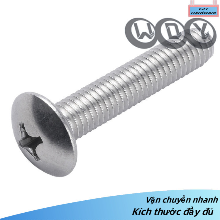 Vít 2ly 2.5ly 3ly 4ly 5ly 6ly 8ly Vít đầu dù/Ốc Vít pake đầu tròn inox 304/Bulong Đầu Trò/ốc vít bu 