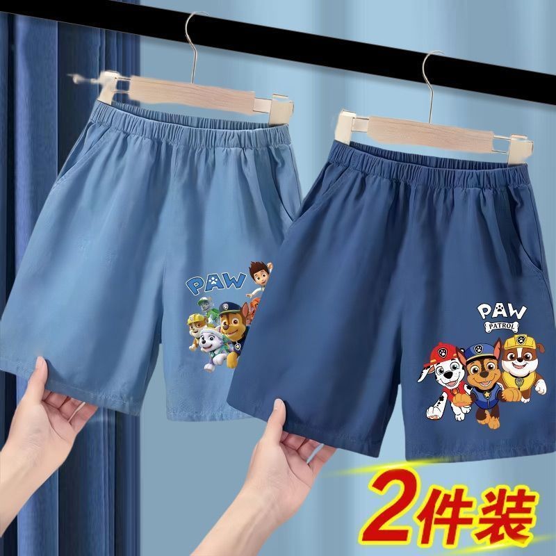 Quần Short Trẻ Em Paws Team Quần Short Mỏng Bé Trai Tencel Quần Jean Mùa Hè Trẻ Em