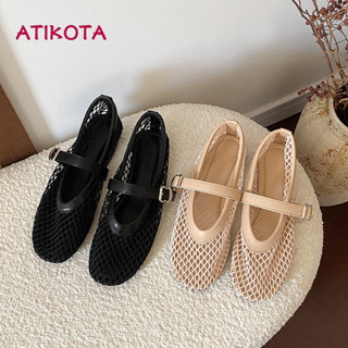  Atikota Thời Trang Mary Jane Lưới Sandal Đơn Giản Thoáng Khí Mềm Mại Thoải Mái Nữ Plus Size Dép 
