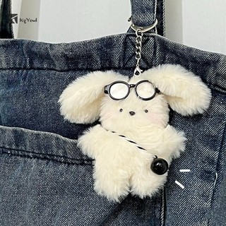 Kgyewl Sang Trọng Mặt Dây Chuyền Túi Ch Mềm Mại Đáng Yêu Kính Trắng Trang Trí Móc Khóa Xe Ba Lô Trang Trí Búp Bê Nhồi Bông Quà Tặng Mới