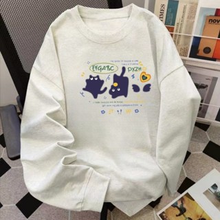  HANUNA Local Brand Áo thun tay dài Áo giữ nhiệt Phông Form Rộng 100% Cotton BIG SIZE Áo thời trang rộng rãi in hoa mẫu mới kiểu Mỹ 